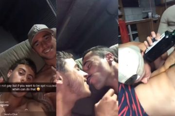 Drunk guys fool around